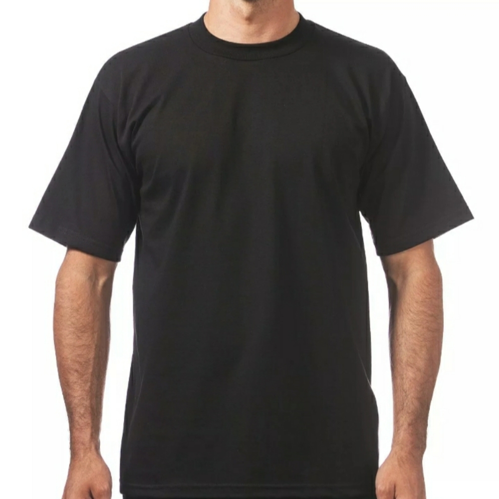 Mens Plain Proclub Tshirt black / white